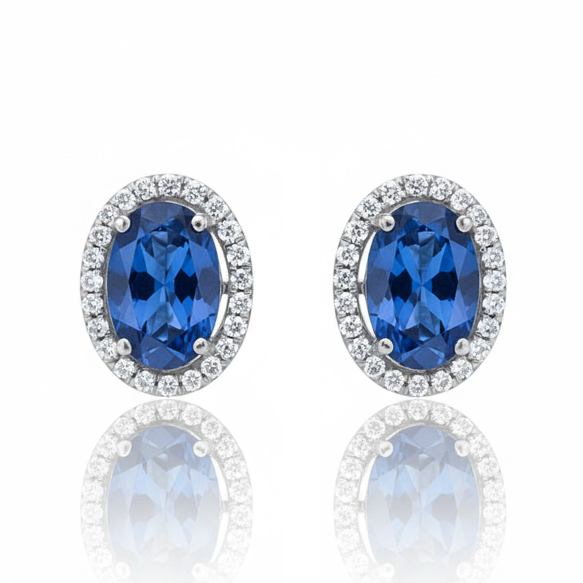 PENDIENTES ORO BLANCO 18KL CIRCONITAS