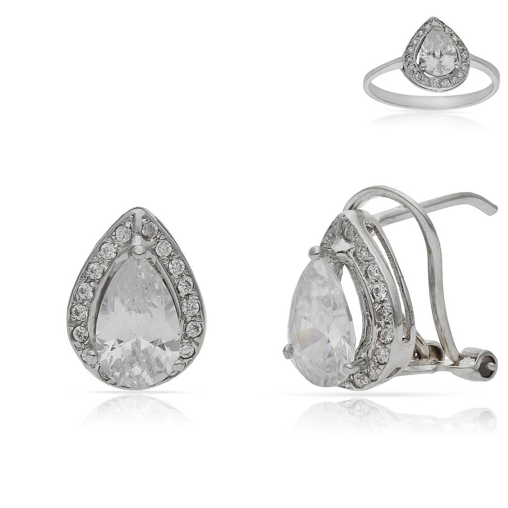 PENDIENTES ORO BLANCO 18KL CIRCONITAS