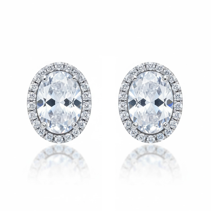 PENDIENTES ORO BLANCO 18KL CIRCONITAS