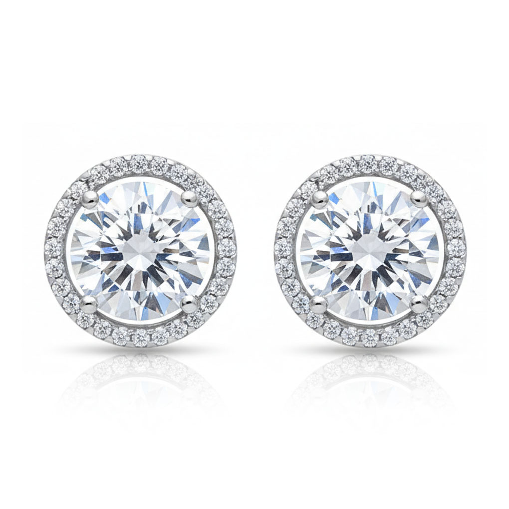 PENDIENTES ORO BLANCO 18KL CIRCONITAS