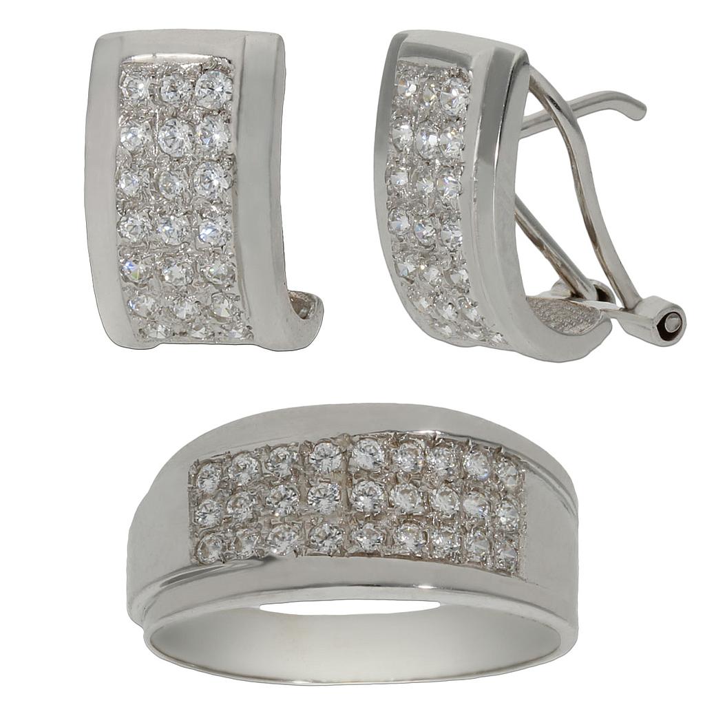 PENDIENTES ORO BLANCO 18KL CIRCONITAS