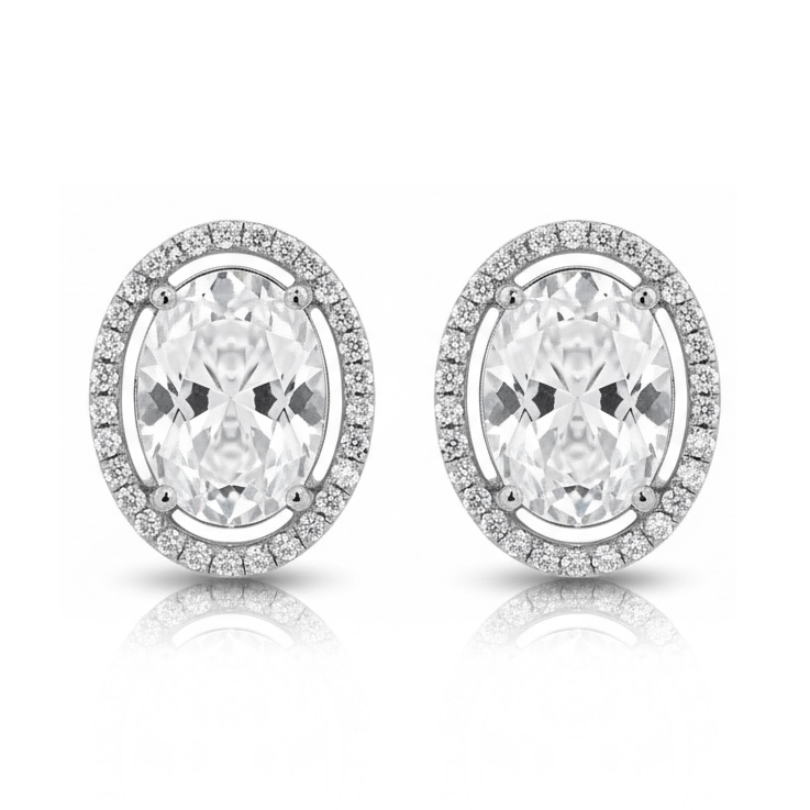 PENDIENTES ORO BLANCO 18KL CIRCONITAS
