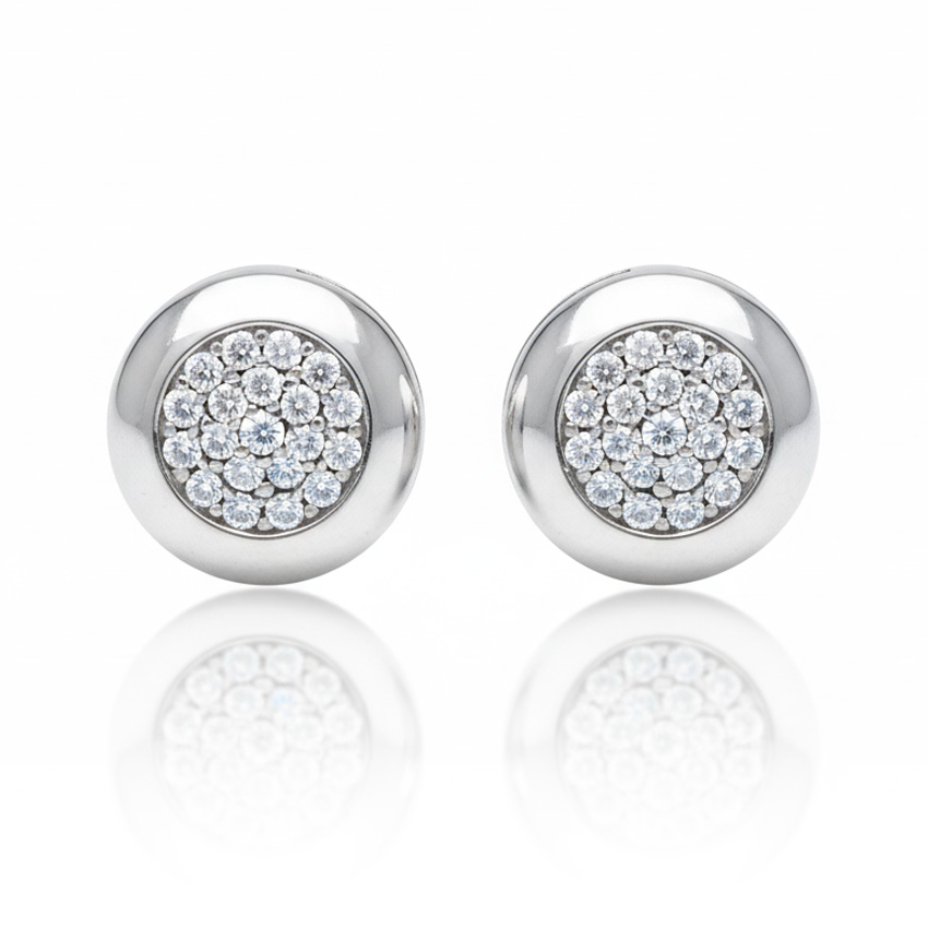 PENDIENTES ORO BLANCO 18KL CIRCONITAS