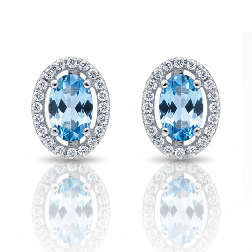 PENDIENTES ORO BLANCO 18KL CIRCONITAS