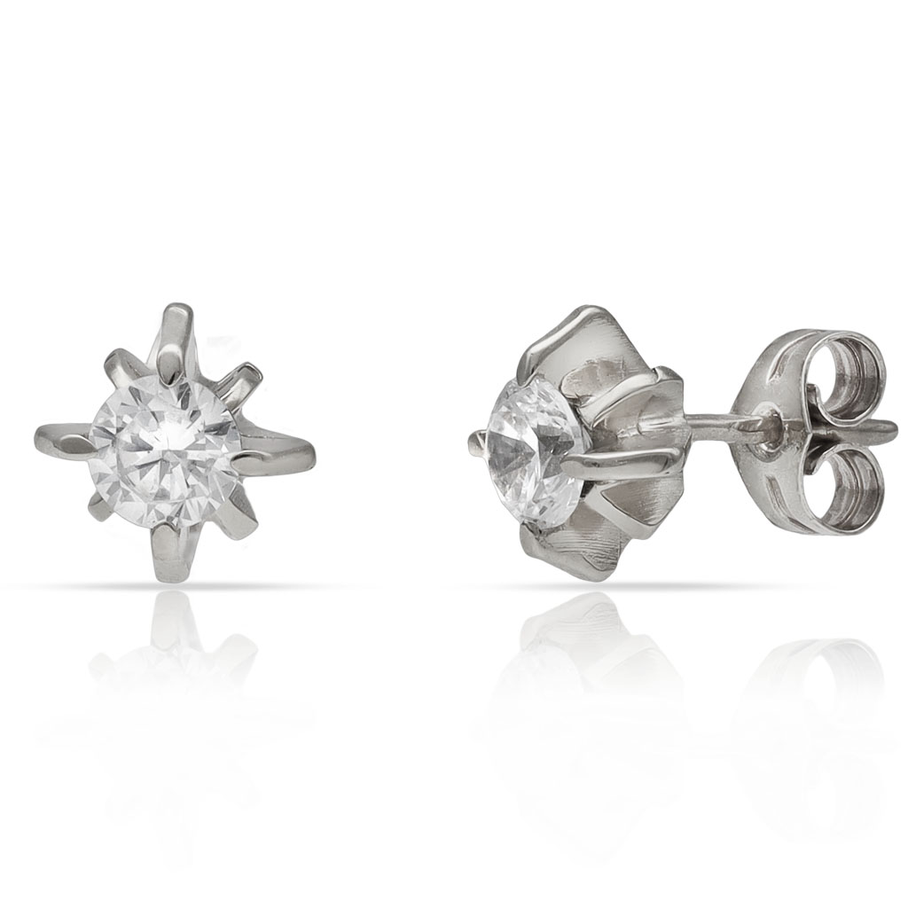 PENDIENTES ORO BLANCO 18KL CIRCONITAS