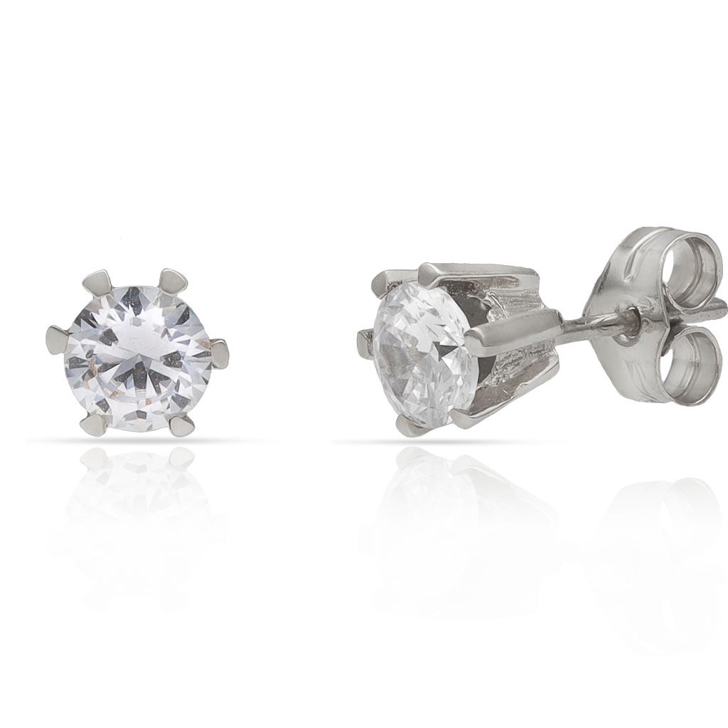 PENDIENTES ORO BLANCO 18KL CIRCONITAS