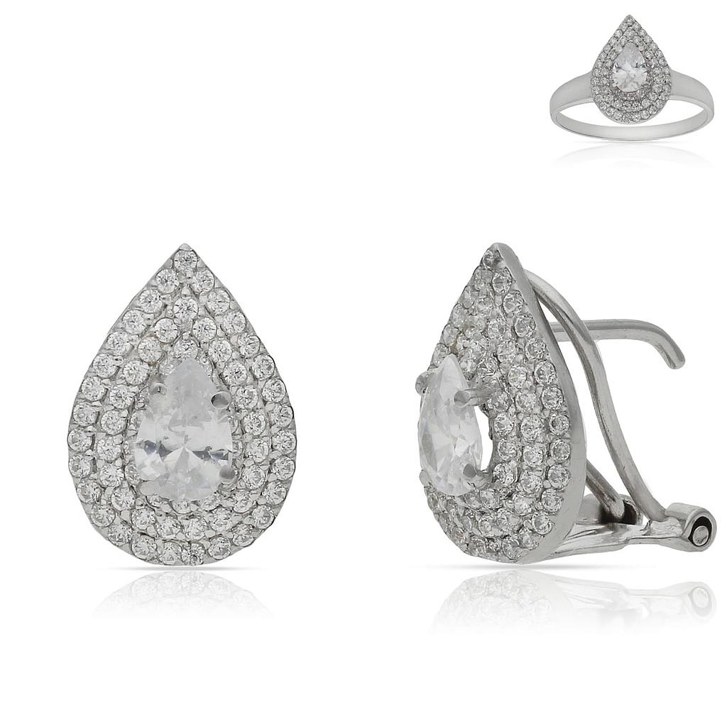 PENDIENTES ORO BLANCO 18KL CIRCONITAS