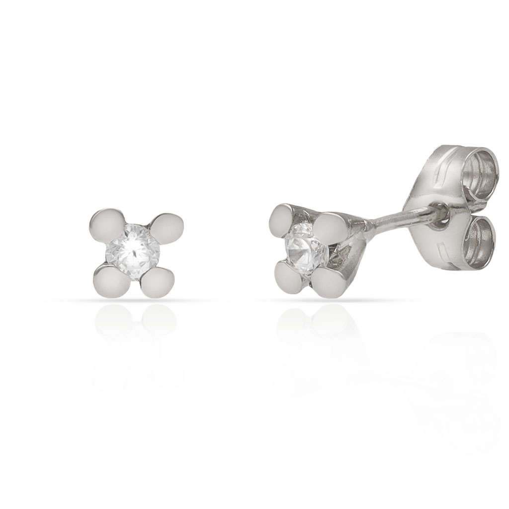 PENDIENTES ORO BLANCO 18KL CIRCONITAS