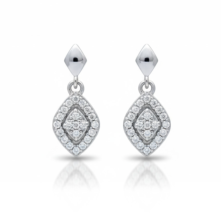 PENDIENTES ORO BLANCO 18KL CIRCONITAS