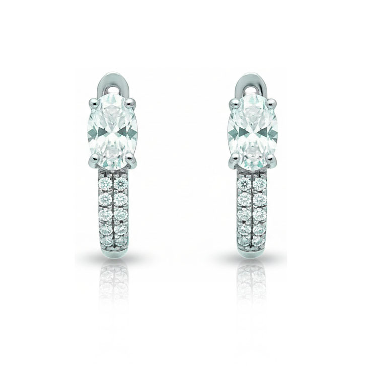 PENDIENTES ORO BLANCO 18KL CIRCONITAS