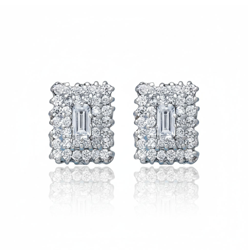 PENDIENTES ORO BLANCO 18KL CIRCONITAS
