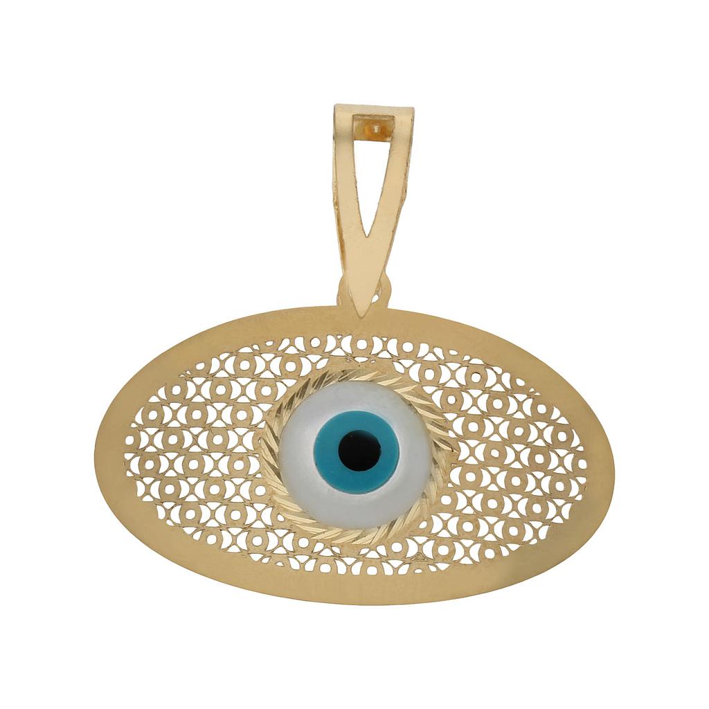 COLGANTE ORO 18KL OJO TURCO - 25X17MM