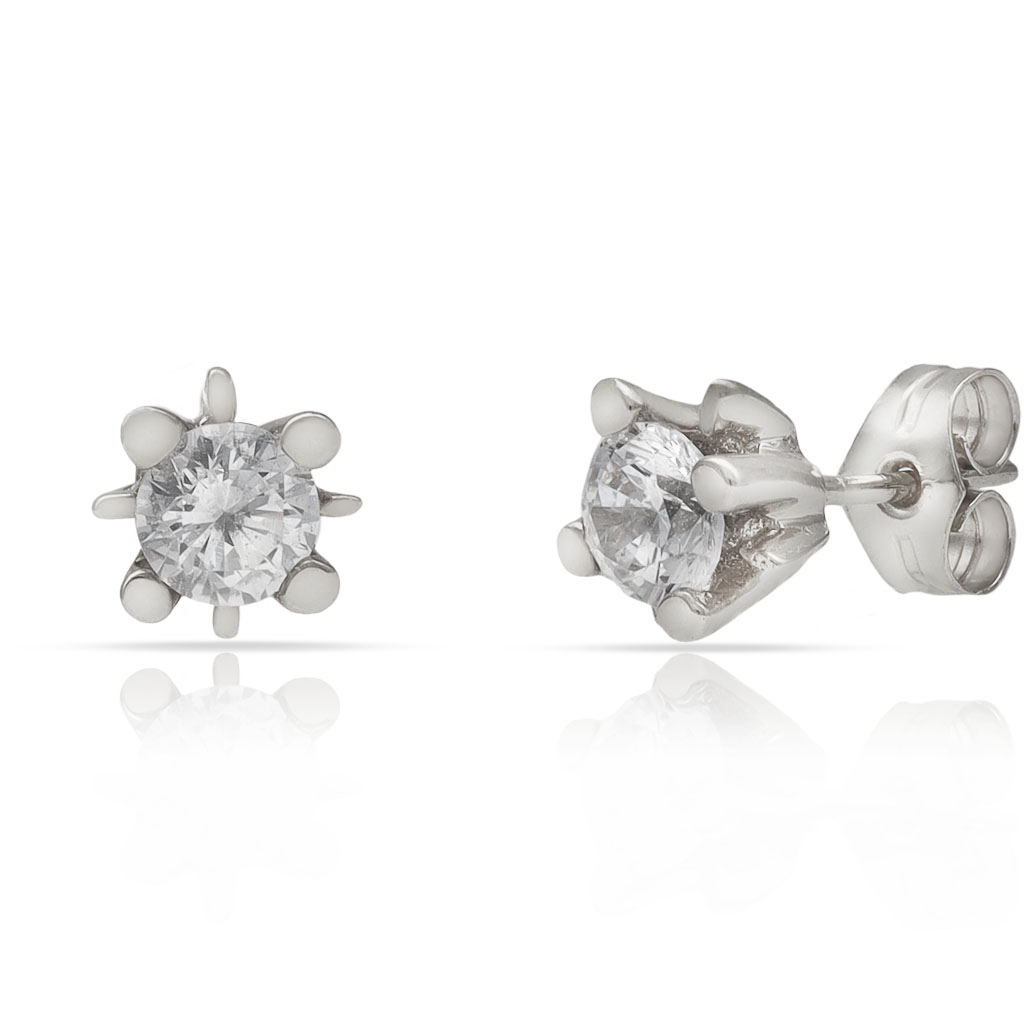 PENDIENTES ORO BLANCO 18KL DIAMANTES