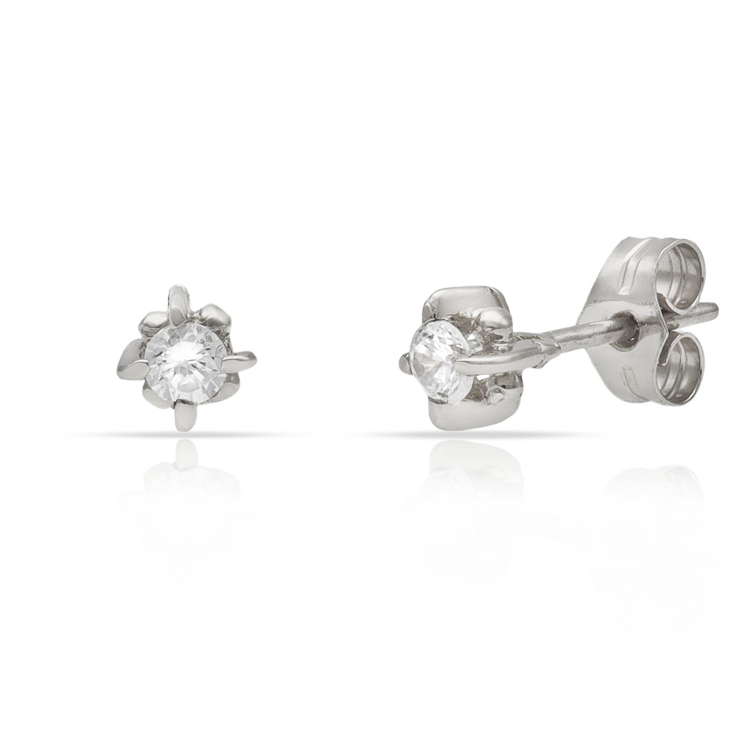 PENDIENTES ORO BLANCO 18KL DIAMANTES