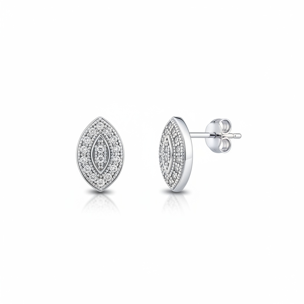 PENDIENTES ORO BLANCO 18KL DIAMANTES