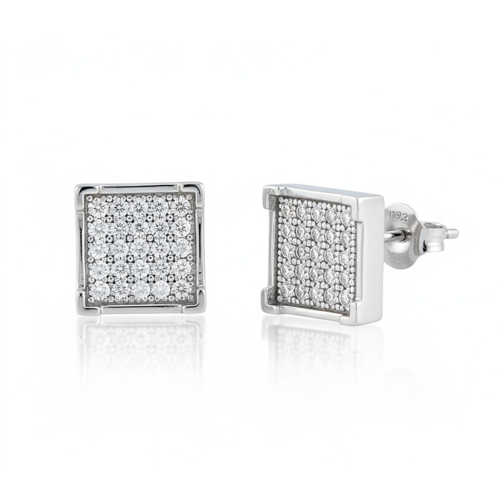 PENDIENTES ORO BLANCO 18KL DIAMANTES