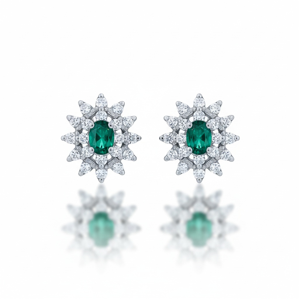 PENDIENTES ORO BLANCO 18KL DIAMANTES