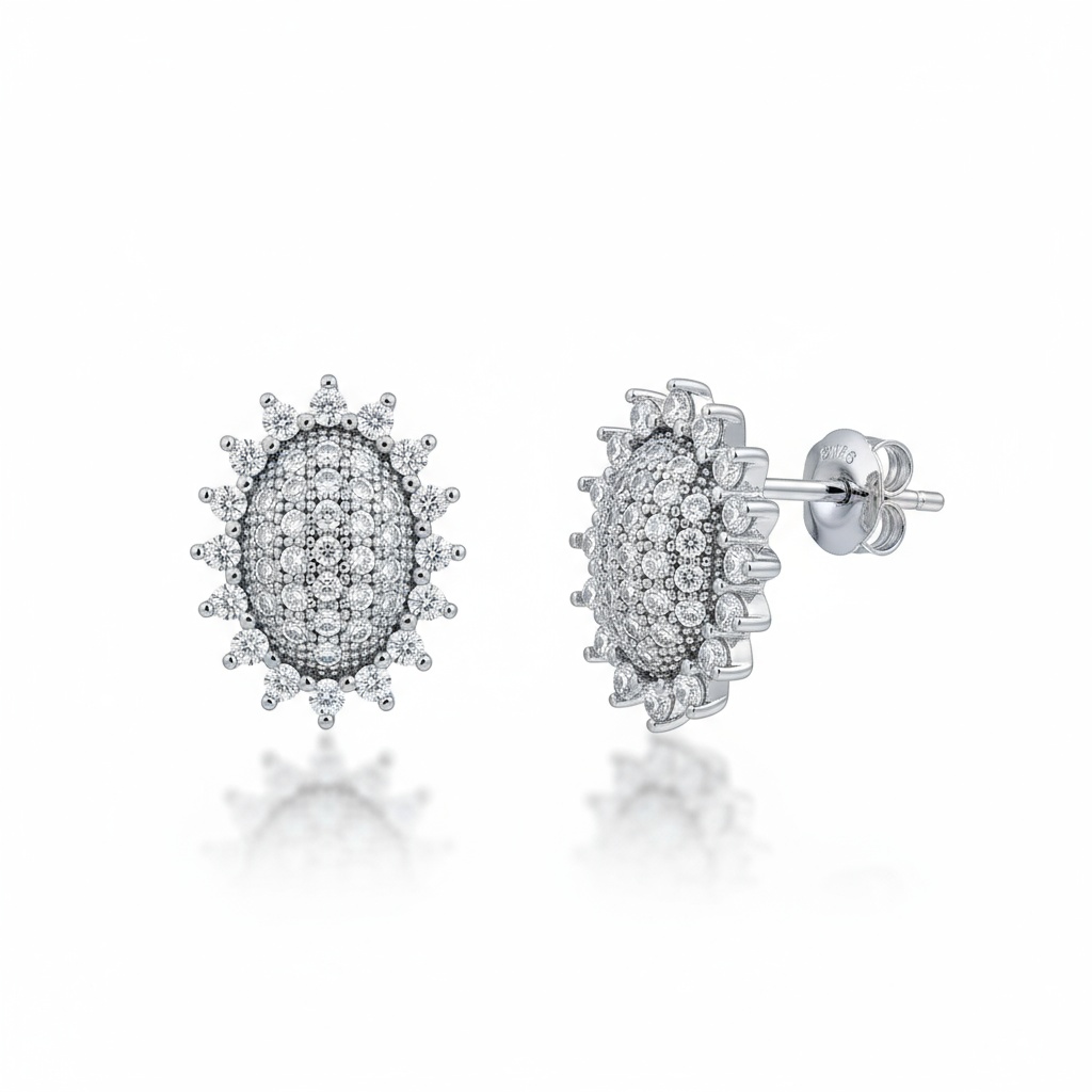 PENDIENTES ORO BLANCO 18KL DIAMANTES