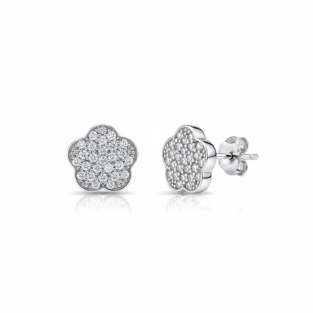 PENDIENTES ORO BLANCO 18KL DIAMANTES
