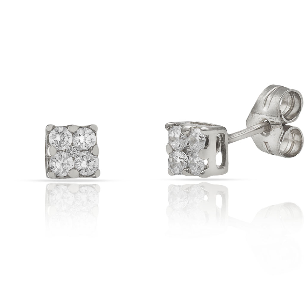 PENDIENTES ORO BLANCO 18KL DIAMANTES