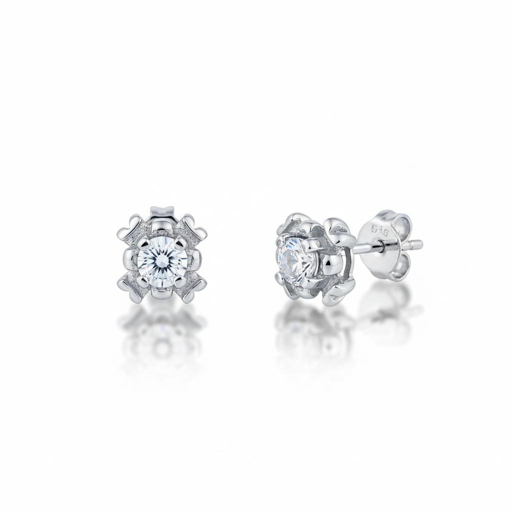 PENDIENTES ORO BLANCO 18KL DIAMANTES