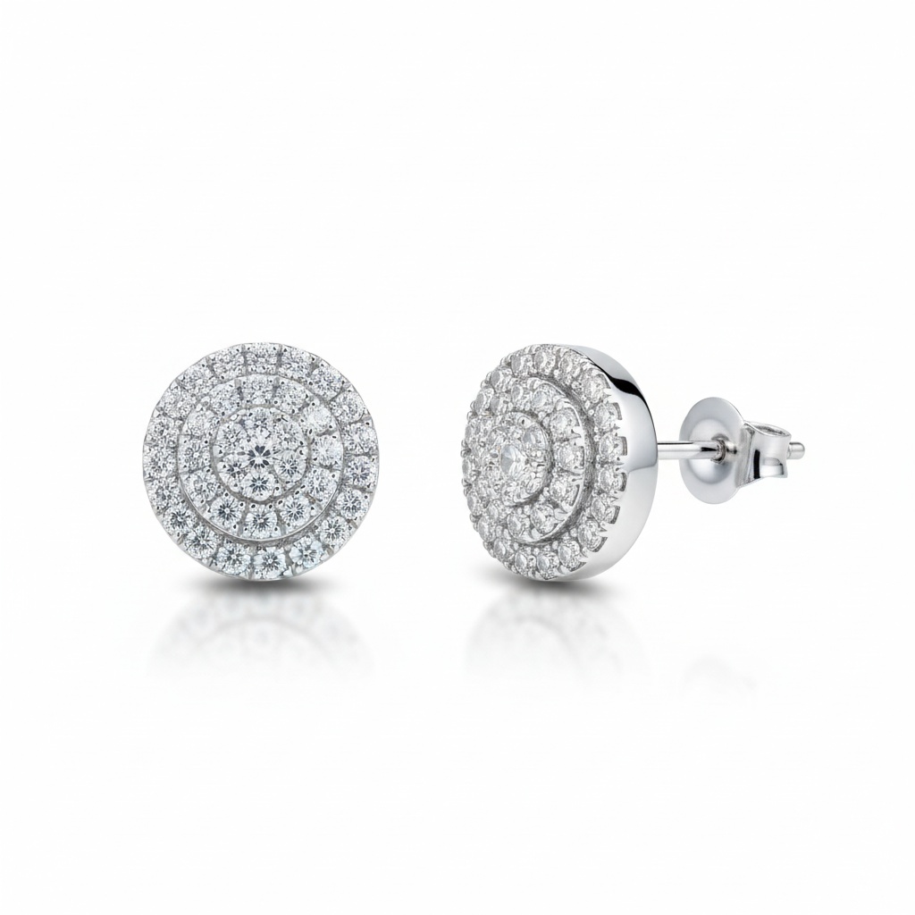 PENDIENTES ORO BLANCO 18KL DIAMANTES