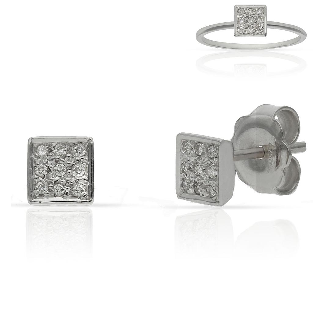 PENDIENTES ORO BLANCO 18KL DIAMANTES