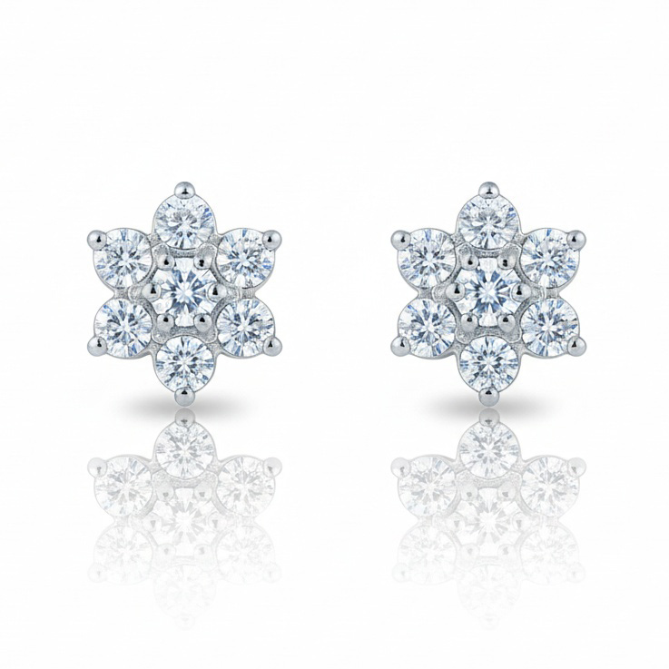 PENDIENTES ORO BLANCO 18KL DIAMANTES