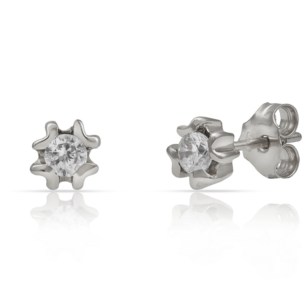 PENDIENTES ORO BLANCO 18KL DIAMANTES