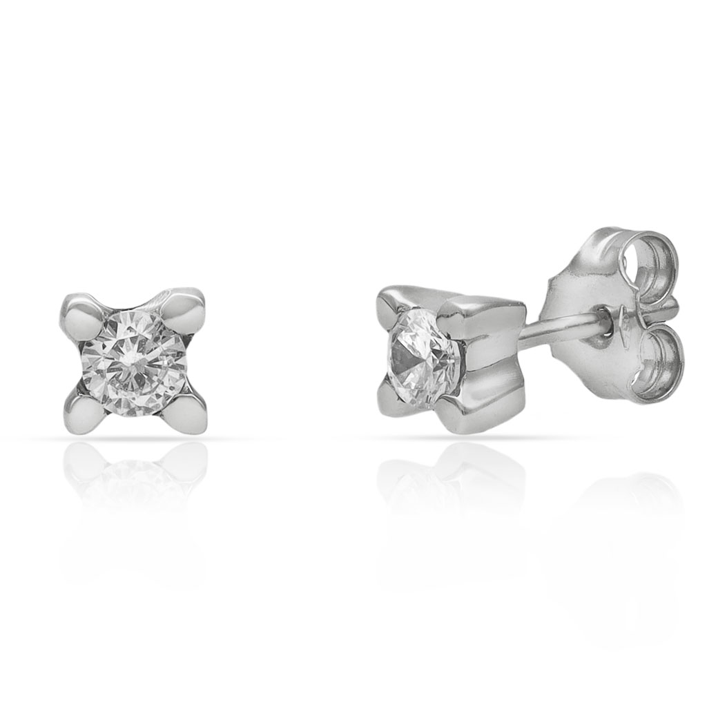 PENDIENTES ORO BLANCO 18KL DIAMANTES