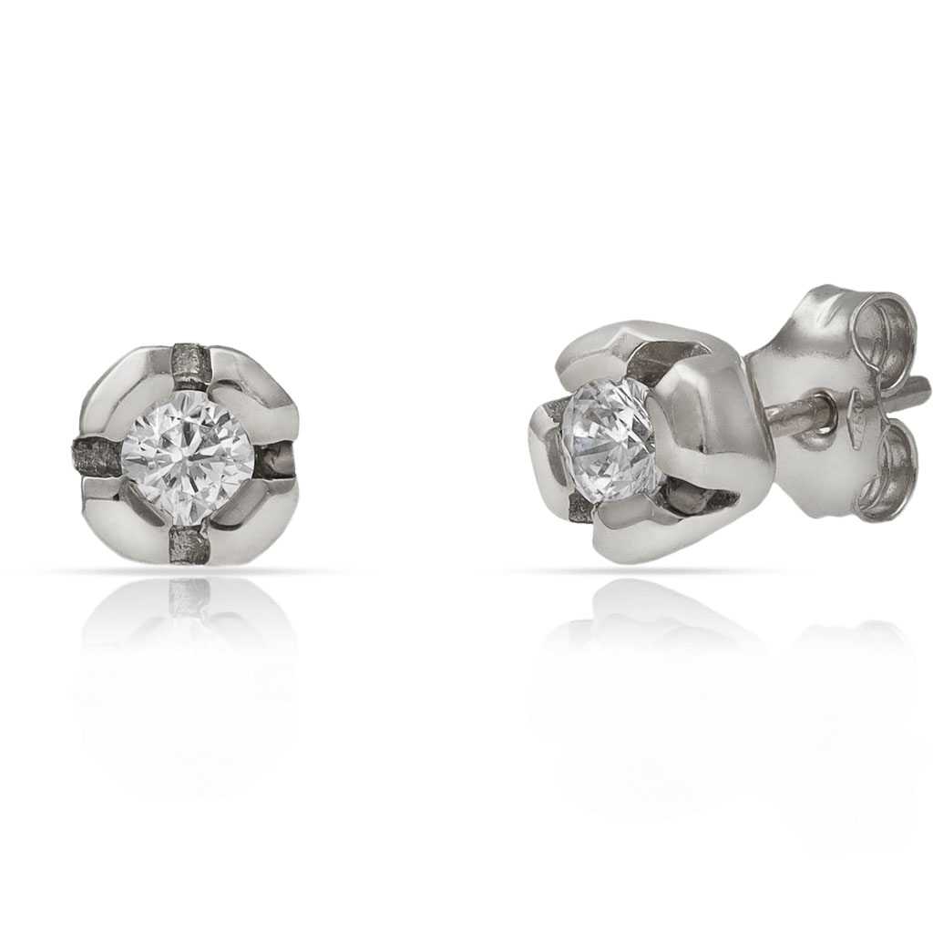 PENDIENTES ORO BLANCO 18KL DIAMANTES
