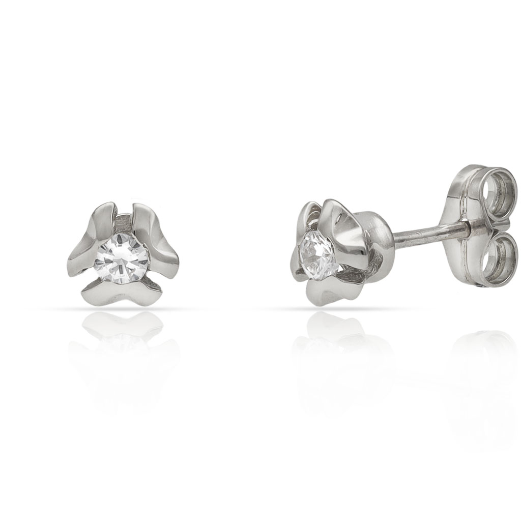 PENDIENTES ORO BLANCO 18KL DIAMANTES