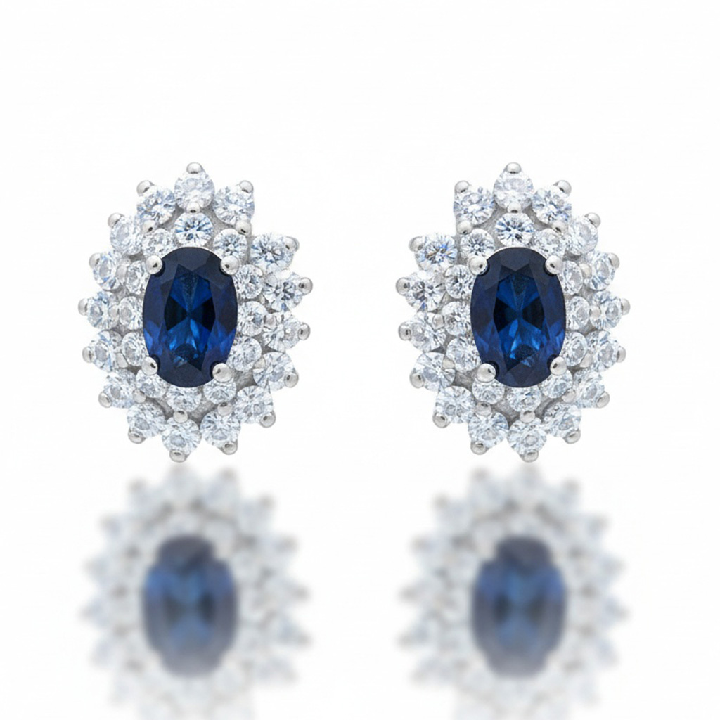 PENDIENTES ORO BLANCO 18KL DIAMANTES 
