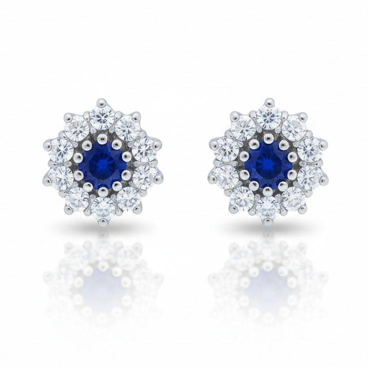 PENDIENTES ORO BLANCO 18KL DIAMANTES 