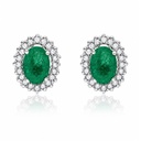 PENDIENTES ORO BLANCO 18KL ESMERALDAS 
