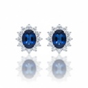 PENDIENTES ORO BLANCO 18KL ZAFIROS FINOS