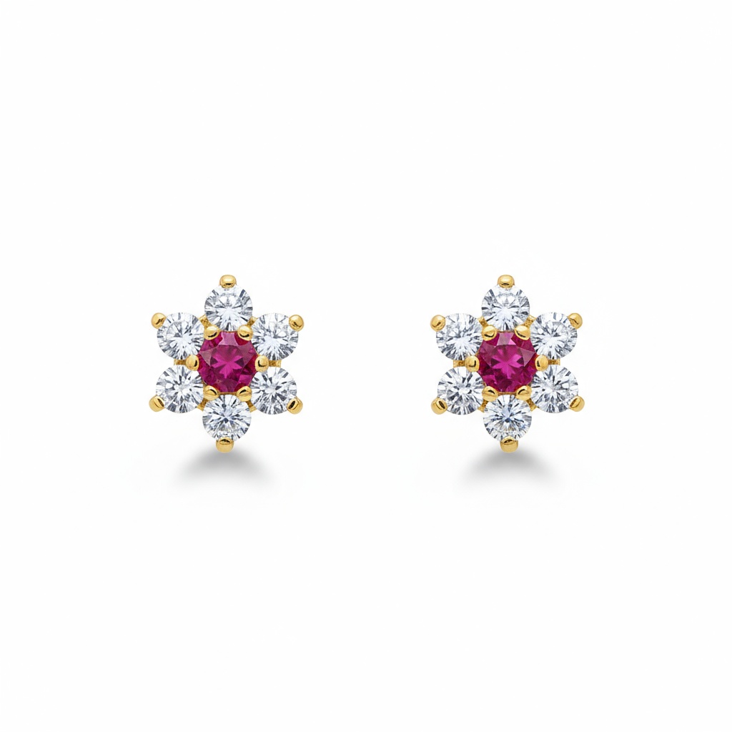 PENDIENTES ORO DE 18KL CRISOPAL ROJO