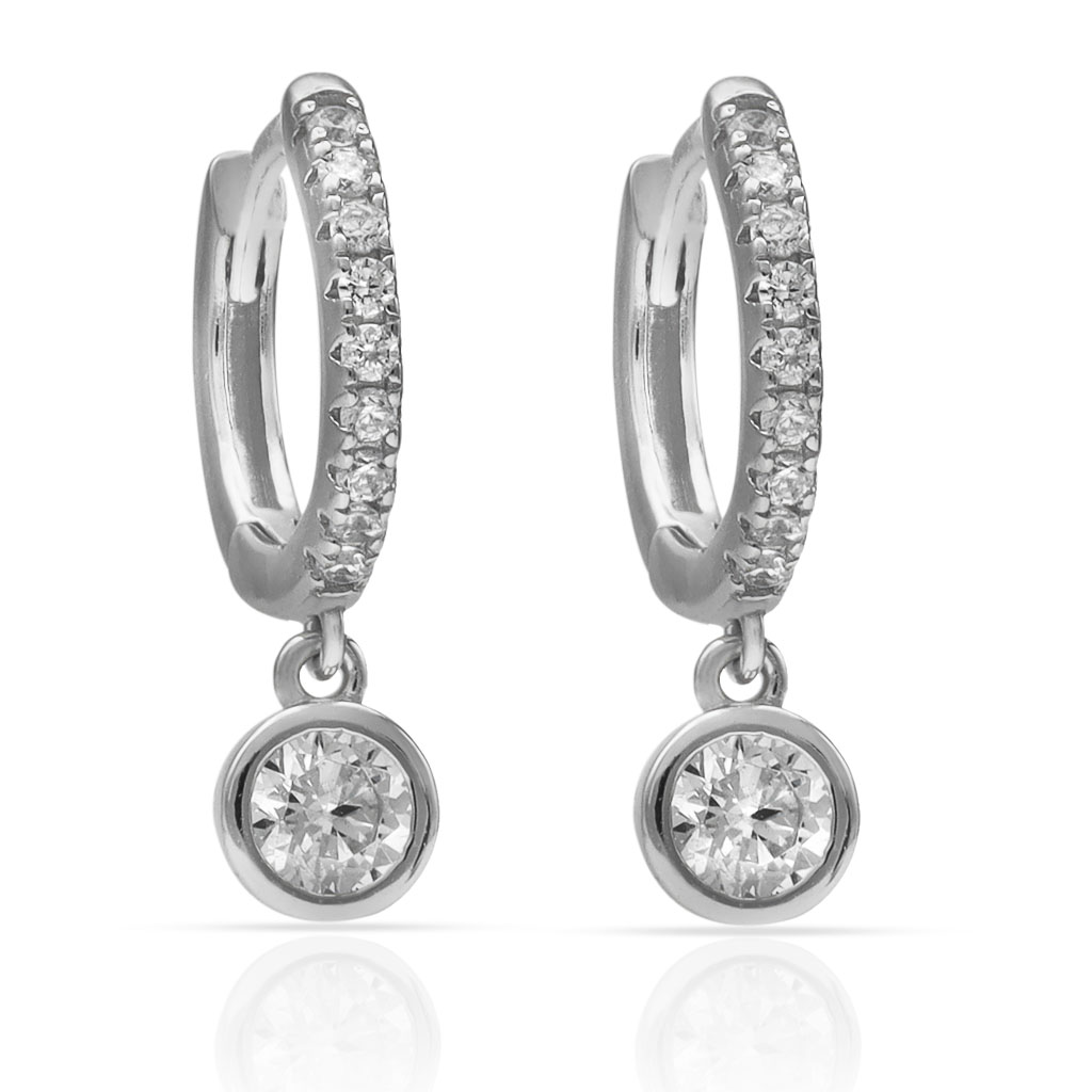 PENDIENTES PLATA 925MM CHATON