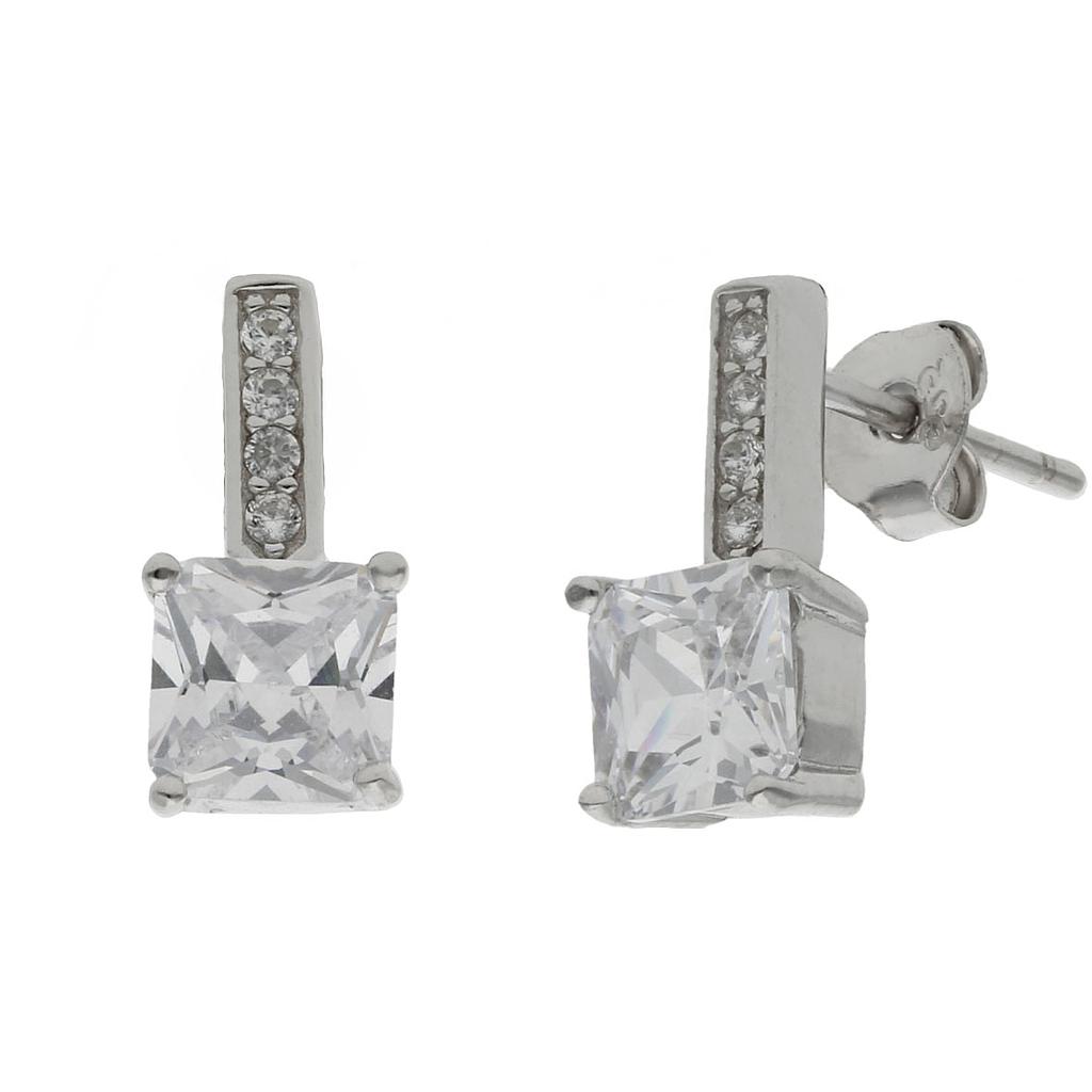 PENDIENTES PLATA 925MM CIRCONITAS - 6x14MM