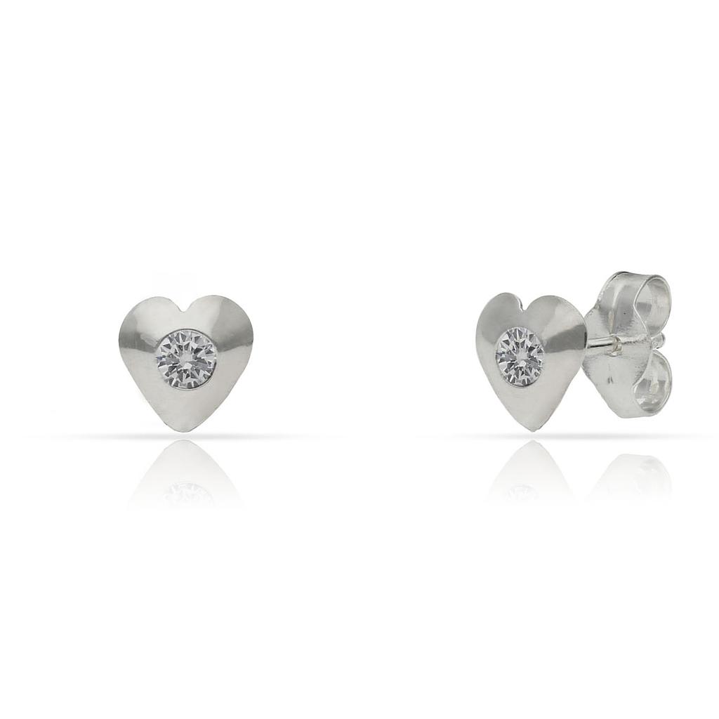 PENDIENTES PLATA 925MM CORAZONES CIRCONITAS - 6X6MM