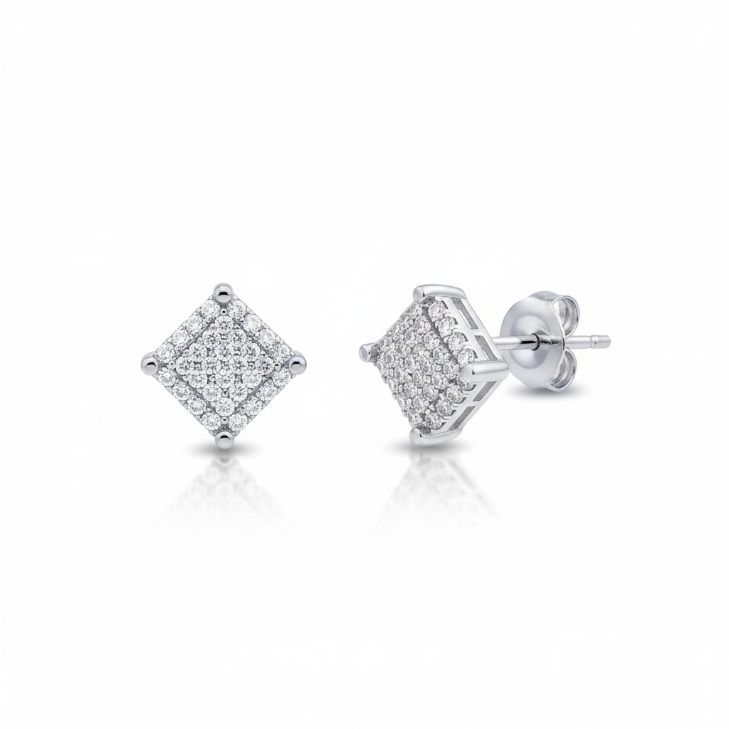 PENDIENTES PLATA 925MM CUADRADOS