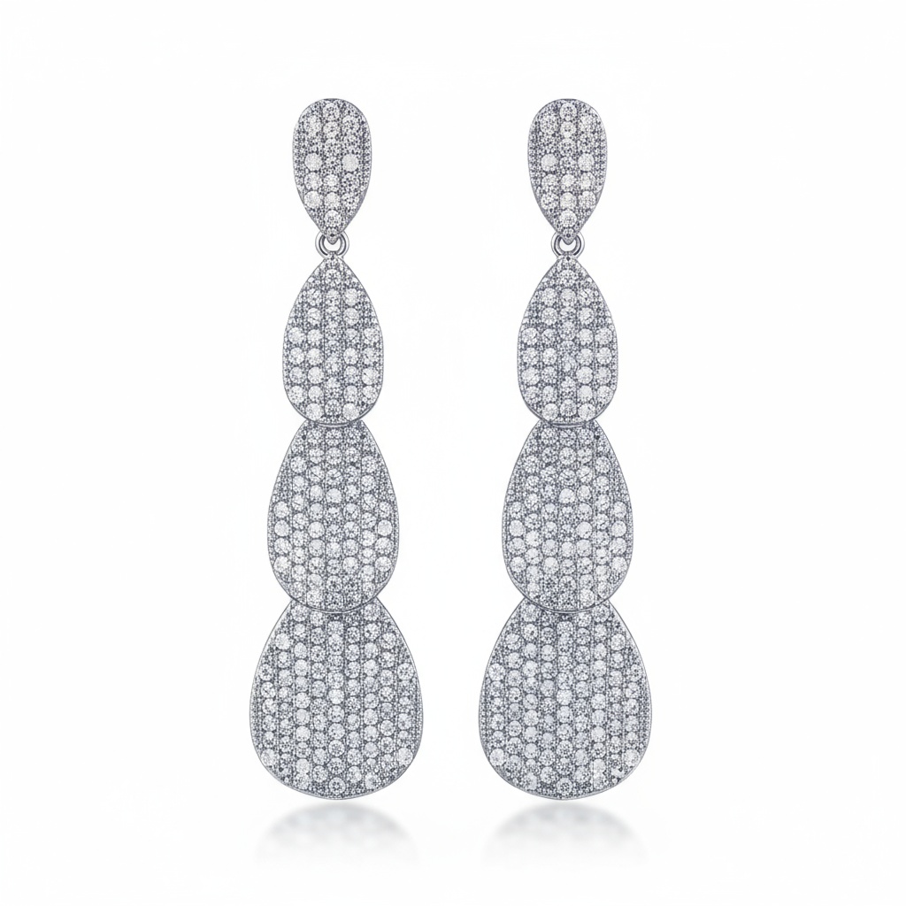 PENDIENTES PLATA 925MM LAGRIMA CIRCONITAS