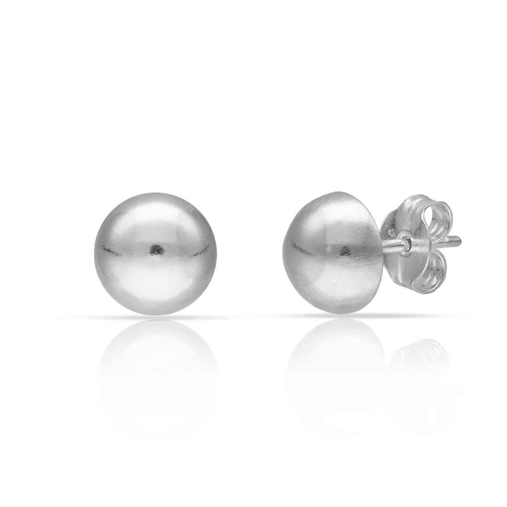 PENDIENTES PLATA 925MM MEDIA BOLA - 8MM