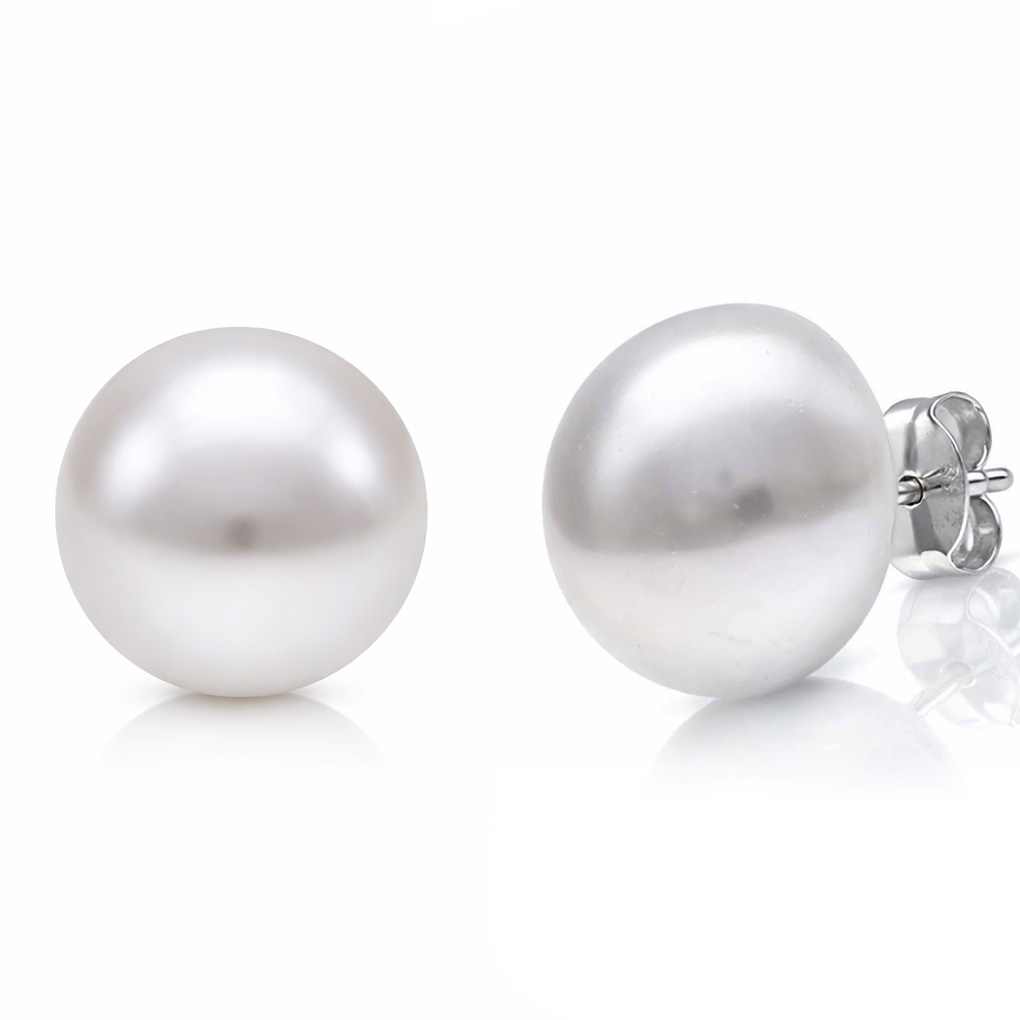 PENDIENTES PLATA 925MM MEDIAS PERLAS - 12MM
