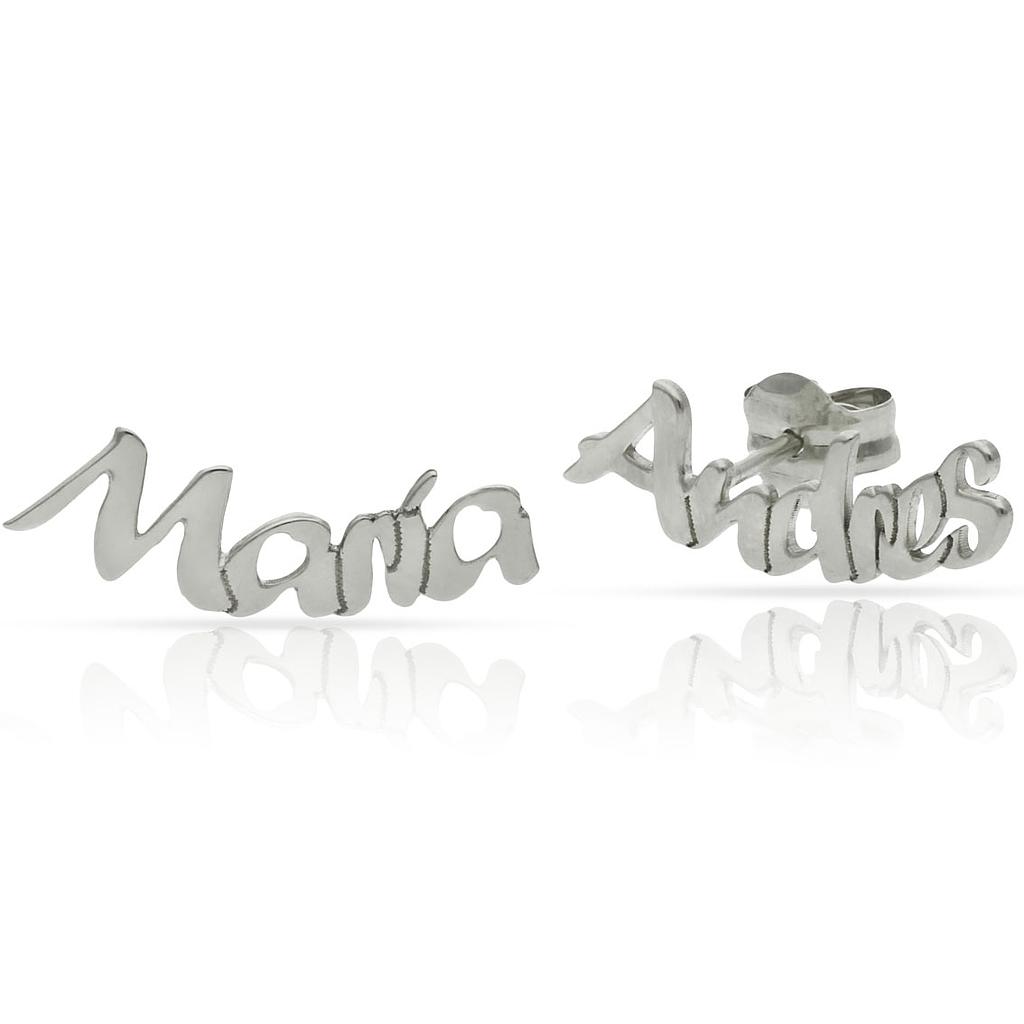 PENDIENTES PLATA 925MM NOMBRE TREPADORES