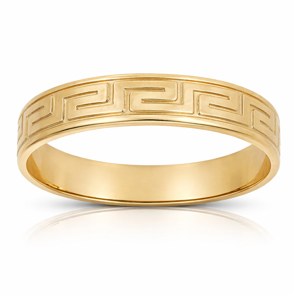 ALIANZA ORO 18KL TALLADA GRECA - 5MM