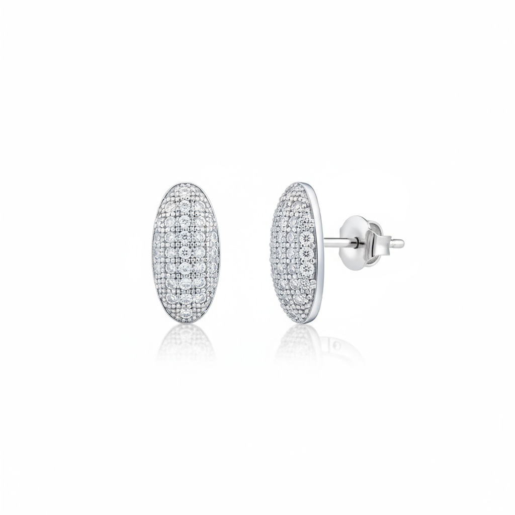 PENDIENTES PLATA 925MM OVAL CIRCONITAS