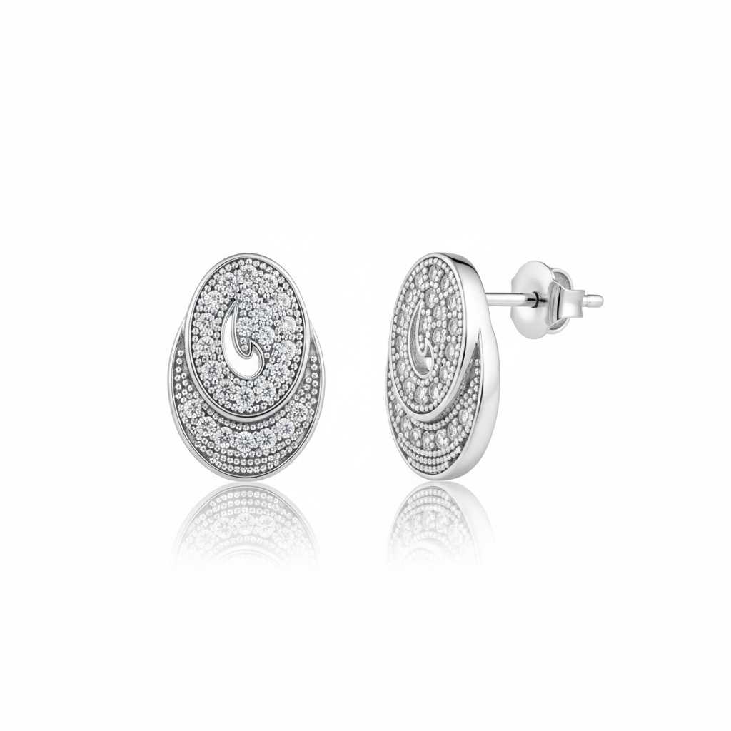 PENDIENTES PLATA 925MM OVALADO CIRCONITAS