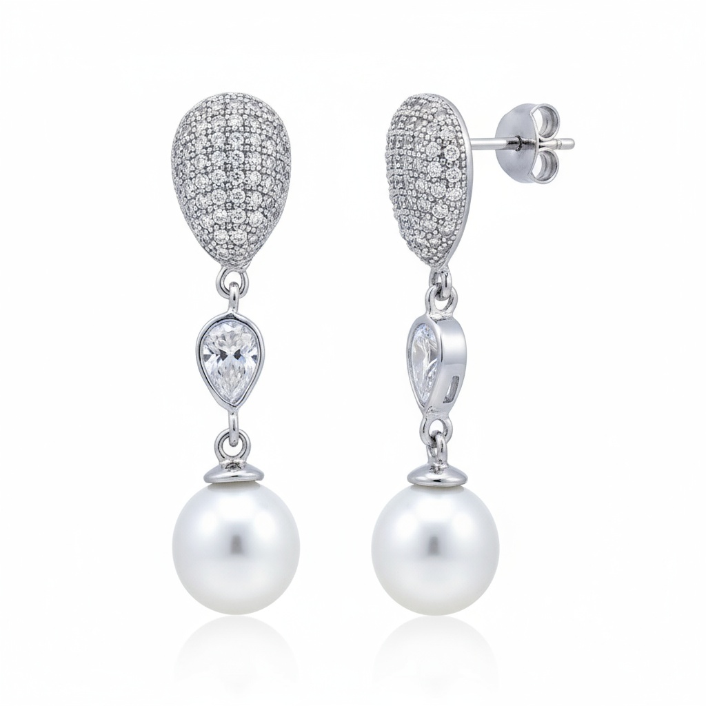 PENDIENTES PLATA 925MM PERLAS