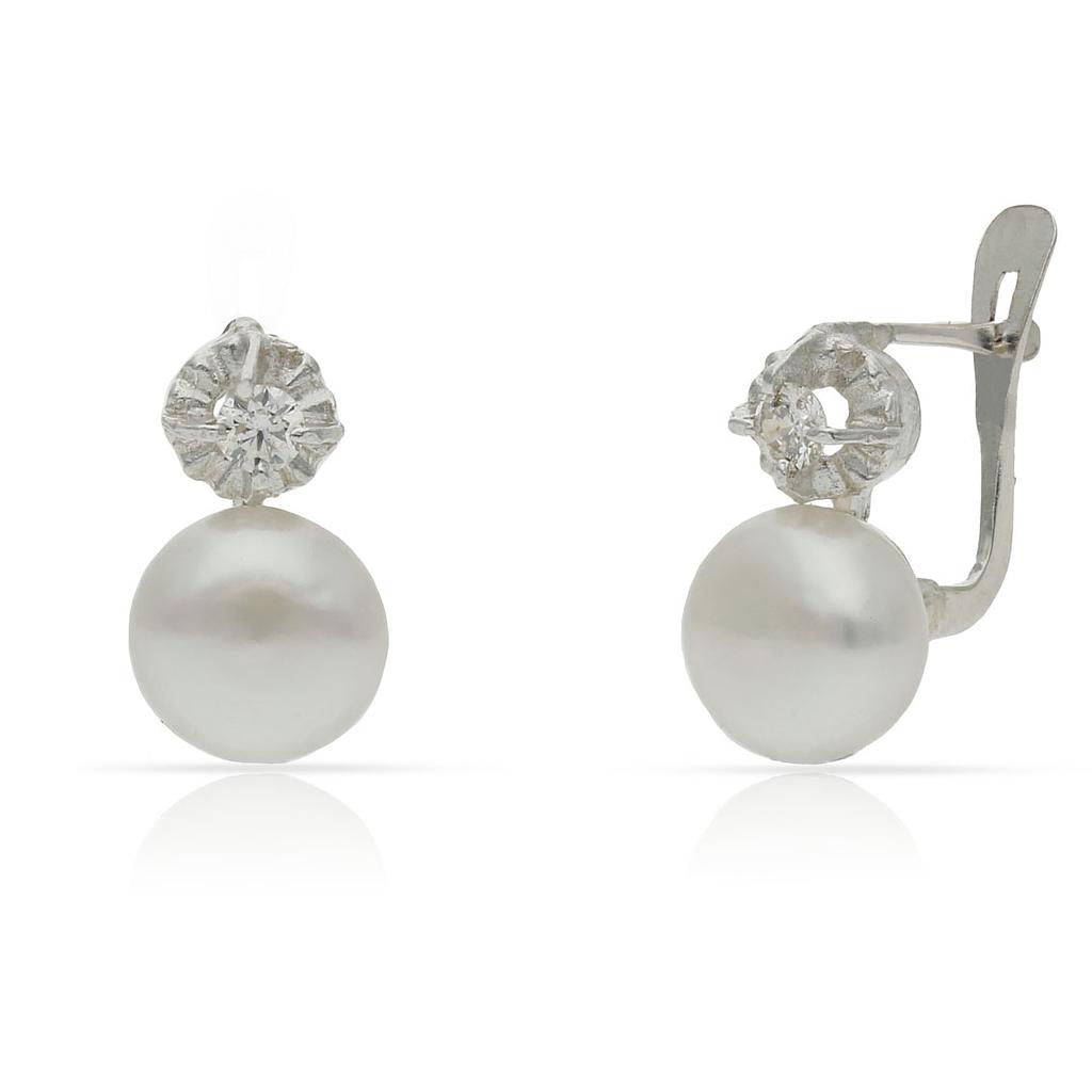 PENDIENTES PLATA 925MM PERLAS